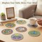 DIY Diamond Art Mandala Coaster Set, 8 Pack with Metal Holder, Cork Base Owl Butterfly Theme, Mosaic Painting Kit for Adults Beginners, Double Layer Craft Supplies